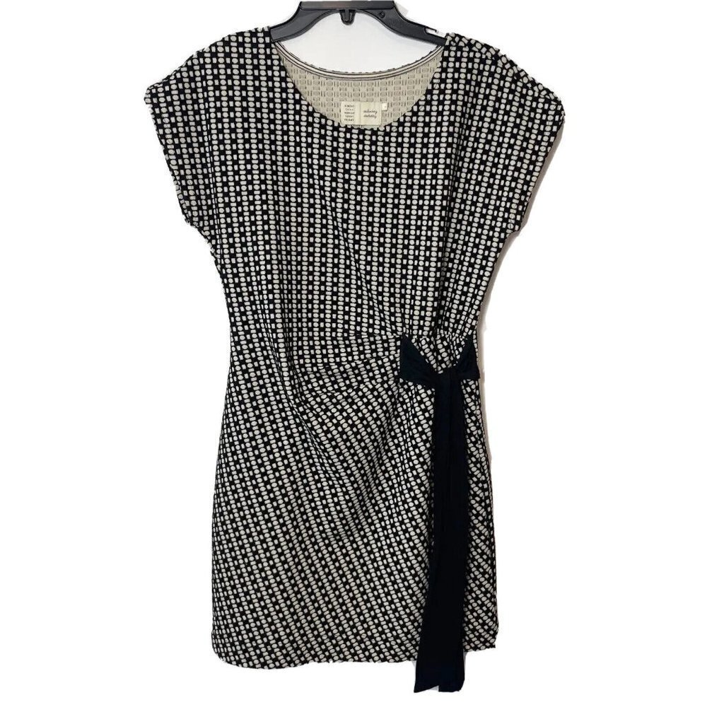 Anthro Saturday Sunday Womens Isabel Bow Tie Mini Dress Black S Geometric Formal